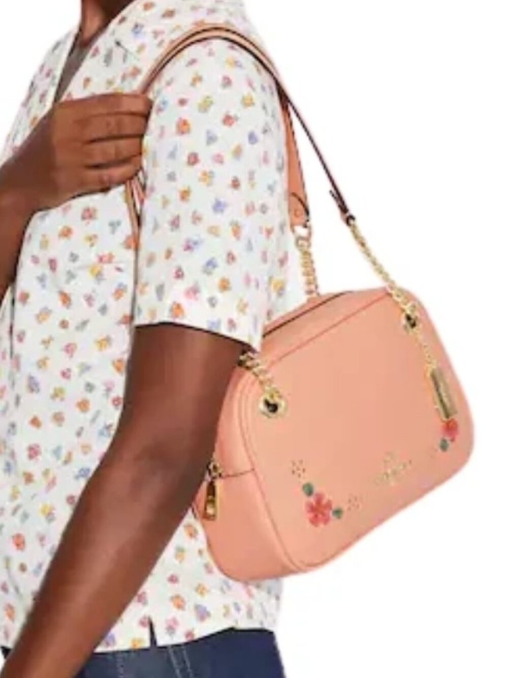 Nwt Coach Cammie Chain Shoulder Bag floral whipstitched - Picture 2 of 3